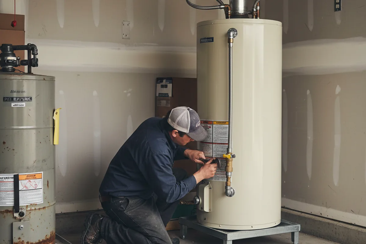 Water heater and shutoff valve replacement in Addison